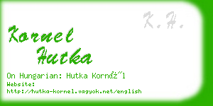 kornel hutka business card